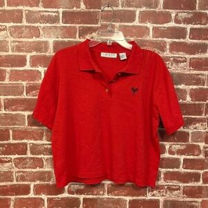 Chaus  Vibrant Red Polo tennis Shirt